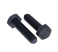 M12x60 Boulons à tête hexagonale, acier à haute résistance, boulons hexagonaux noirs, vis à capuchon pour la construction métallique, machines, bricolage Class 10.9 DIN933 12mm x 60mm (5 pack)