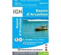 IGN Carte de randonnée Top 25 Mini n° M1337 ET - Bassin d'Arcachon