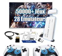 M15 Console de Jeu rétro Retro Game Stick,50000+ Jeux Classiques,Console de Jeu rétro avec 28 émulateurs,Manette de Jeu TV 4K HD,avec 2 manettes sans Fil 2,4 GHz,Console de Jeux vidéo Plug&Play(128G)