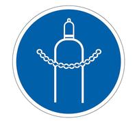 M164 - Panneau et Signalétique d'obligation - Dimensions au choix | Chaînes obligatoires pour bouteille de gaz - Norme ISO 7010 - Haute qualité - Visibilité optimale