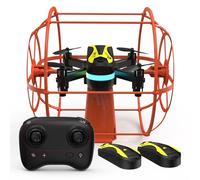 M17 Mini Drone Quadricoptère RC avec Bouclier Protecteur Mode Double Terre Air Décollage Atterrissage par Une Touche 3D Flips Mode sans Tête 3 Vitesses Réglables 2 Piles Rechargeables USB Cadeau