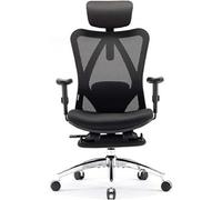 M18 Fauteuil de Bureau Ergonomique, avec Soutien Lombaire,Dossier Réglable et Repose-pieds,Noir