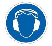 M186 - Protection auditive obligatoire - Panneau et Signalétique d'obligation - Dimensions au choix - Norme ISO 7010