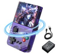M19 Console de Jeu Portable Console de Jeux Rétro,20000 + Jeux 26 émulateurs,Système Linux/Emelec 4.3,Console retrogaming Écran LCD HD de 3,5 Pouces,Console Portable Batterie 3000mAh (Violet-64G)