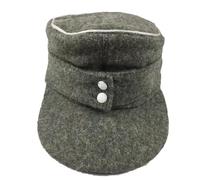 M1943 Chapeau de laine pour homme de la Seconde Guerre mondiale Officier allemand Chapeau de laine pour homme Hiver Extérieur Chaud Casquette D-Day WW2, Vert, 61