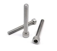 M2.5 M3 M4 M5 M6 M8 extra longs 200mm 304 A2-70 boulons et vis à six pans creux en acier inoxydable(55mm,50pcs M2)