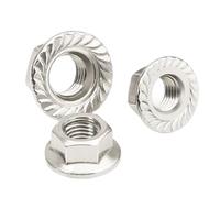 M2 .5 M3 M4 M5 M6 M8 M10 M12 M16 écrou à bride hexagonale en acier au carbone de blocage rondelle Écrous Hexagonaux(Nickel plated,M8-5Pcs)