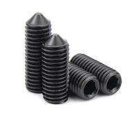 M2.5 M3 M4 M5 M6 M8 M10 M12 vis de réglage à pointe conique boulons Grade 12.9 en acier noir à tête hexagonale à six pans creux accessoires de vis à six pans creux(M10x35mm-5pcs)