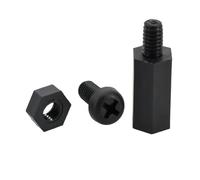M2 .5 M3 M4 Nylon carte mère entretoise PCB Support carte de Circuit imprimé colonne Rack piliers entretoise en plastique vis hexagonale boulon et écrou ensemble(A,15mm (30Set),M2.5 (Thread 6mm))