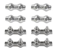 M2 Duplex Clips Serre-câbles en Acier Inoxydable 304 Pinces Duplex pour Filin pour Cordes à Linge en Câble Métallique Voiles de Soleil Suspendues Patio Fixe 8pièces