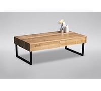 M2 Kollektion Linz Table Basse en Bois chêne Sauvage Massif 110 x 35 x 60 cm