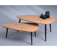 M2 Kollektion Luka Table Basse/canapé, Bois Artisanal, Chêne d'artisan, 100x46x70cm