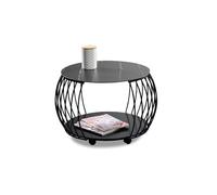M2 Kollektion Macau 1 Table Basse, Métal, Noir, H=46cm D=60cm