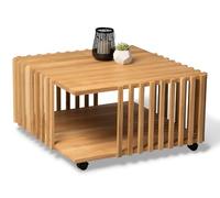 M2 Kollektion Malik Table Basse, Bois, Chêne Sauvage Massif huilé, B/H/T=75x40x75cm