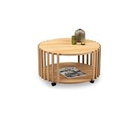 M2 Kollektion Mats 2 Table Basse en Bois Marron Diamètre 70 cm Hauteur 40 cm