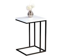 M2 Kollektion Michi Table d'appoint, Bois d'ingénierie, Blanc Hgl/métal Noir Mat, 38 x 43 x 62,5 cm