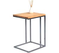 M2 Kollektion Table d'appoint Odis - Structure en métal chromé - Plateau en cœur de hêtre Massif huilé - 22 mm - Encollé