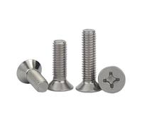 M2 M2.5 M3 M3.5 M4 304 acier inoxydable Phillips plat tête fraisée vis boulon tête plate vis à métaux, M2x12mm 50pcs