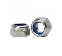 M2 M2.5 M3 M3.5 M4 M5 M6 M8 M10 M12 304 acier inoxydable noir acier au carbone Zinc hexagonal Nylon écrou autobloquant écrous Nylock autobloquants(304,M2.5 (50PCS))