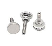 M2 M2.5 M3 M4 M5 M6 M8 304 tête moletée en acier inoxydable serrer à la main mur rideau serrure en verre vis de pouce GB834 DIN464 (6 mm, M3 2 pièces)