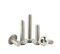 M2 M2.5 M3 M4 M5 M6 M8 304 vis à tête hexagonale en acier inoxydable vis à tête ronde vis à bouton hexagonal avec boulon de rondelle de collier(M3(20PCS),50mm)