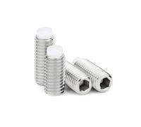 M2 M2.5 M3 M4 M5 M6 M8 M10 M12 M16 304 Stainless Steel Hex Socket Plastic Nylon Dog Convex Point Tip Grub Headless Bolt Set Screw(25mm,2pcs M12)