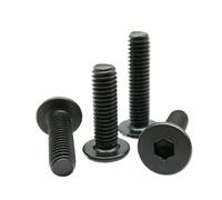 M2 M2.5 M3 M4 M5 M6 M8 noir 304 A2-70 acier inoxydable CM Allen hexagone douille hexagonale Ultra mince faible plat vis à tête de plaquette(12mm,10pcs M4)