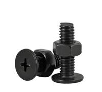 M2 M2.5 M3 M4 M5 M6 noir 304 acier inoxydable croix Phillips Ultra mince Super basse plate plaquette tête ordinateur portable boulons vis écrous ensemble(M6x16x12 5sets)