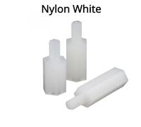 M2 M2.5 M3 M4 noir Nylon hexagonal mâle entretoise pilier montage filetage PCB plastique blanc hexagone carte mère boulon espacement vis(White,22mm (50pcs),M4 (Thread 6mm))