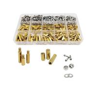 M2 M2.5 M3 M4 Solid Brass Hex Standoff Pillar Spacer Kit, Screws and Nuts Assortment for PCB Board and Electronics Assembly(M4 510pcs)
