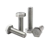 M2 M3 M4 M5 M6 M8 M10 304 boulons à tête hexagonale en acier inoxydable boulons hexagonaux à filetage complet vis longues(14mm,M6 x5pcs)