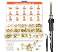 M2-M8 Insert Fileté,Preciva 350Pièces Inserts Filetés,Kit de Fer à Souder Pour Inserts Taraudés,M2-M8 Insert Fileté Metal Pour Composants d'Impression 3D et Pièces en Plastique