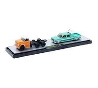 M2 Machines Auto-Haulers Camion Chevy C60 1970 en Orange et 1974 Cheyenne Super 30" Turquoise R96 26-05