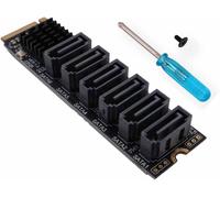 M2 NGFF NVME M-Key PCI Express to SATA 3.0 6Gbps 6 Port HDD Converter Adapter