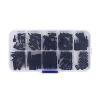 M2 Nylon Screw Assortment Kit 140pcs | Round Head Cross Screw/Hex Nut/Male - Female Standoff | Insulation & Weathering Performance | Plastic Box for Electronics/DIY Projects (M2 black nylon