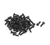 M2 x 6 mm en acier allié boulon hexagonal à tête creuse vis métaux noir 50 pcs
