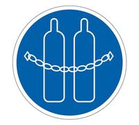 M208 - Panneau et Signalétique d'obligation - Dimensions au choix | Chaîne obligatoire pour bouteilles de gaz - Norme ISO 7010 - Haute qualité - Visibilité optimale