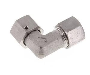M20x1.5 x 12S Acier inoxydable Raccord coudé réglable à 90° avec cône d'étanchéité et joint torique 630 Bar DIN 2353