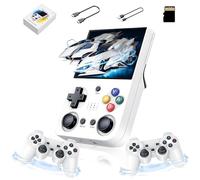 M21 Console de Jeu Portable Console de Jeux rétro avec 2 manettes sans Fil,30000+ Jeux 30+ émulateurs,Batterie 4000mAh 8 Heures,écran 3.5'' IPS Console de Jeux vidéo,Connectivité TV (Blanc-128G)