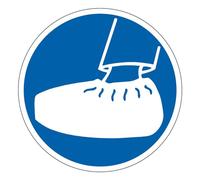 M214 - Port de sur-chaussures obligatoire - Panneau et Signalétique d'obligation - Dimensions au choix - Norme ISO 7010