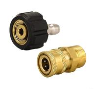 M22-14mm to 1/4 Quick Connect Kit 2-Pack Brass | Solid brass build, 5000PSI rated, fits M22-14mm only, includes male and female pairs