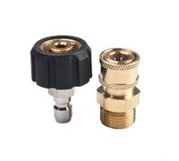 M22 Kit d'adaptateurs pour machine à laver 14 mm vers 3/8" pour raccord rapide - Accessoires pour nettoyeur haute pression pour pompe et tuyau jusqu'à 5000 PSI (2#)