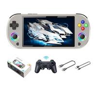 M22 Pro Console de Jeux Portable rétro Plus de 30 000 Jeux, Plus de 30 émulateurs, écran IPS 5 Pouces 16 Millions de Couleurs RVB, Deux manettes sans Fil 2,4 GHz, système EmuELEC,3000 mAh(Gris 128G)