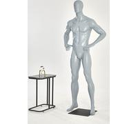 M23-7 Gris Homme Eurotondisplay debout Mannequin gris laqué mat nez bouche moulé Chic et élégant Haute qualité