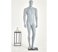 M24-7 Gris Homme Eurotondisplay debout Mannequin gris laqué mat nez bouche moulé Chic et élégant Haute qualité