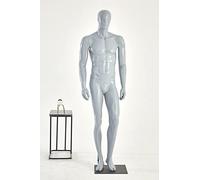 M24-7 Mannequin gris pour homme avec affichage Euroton debout gris mat laqué nez en forme de bouche chic et élégant de qualité supérieure