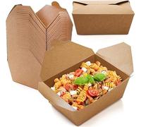 M25 Packs Lot de 50 boîtes à goûter en carton, Emballage Alimentaire a Emporter, Anti-fuites, Biodégradables, 130/112 x 106/90 x 65 mm, 1 000 ml