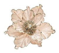 M2cbridge Lot de 4 fleurs de magnolia artificielles en velours rouge pour couronne de Noël, décorations de sapin (magnolia champagne)