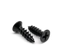M3.5 8/10/12/14-25mm Black Steel Small Flat Countersunk Cross Round Pan Head Wood Screw 100Pcs(Countersunk head,8MM_M3.5)