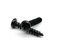 M3.5 8/10/12/14-25mm Black Steel Small Flat Countersunk Cross Round Pan Head Wood Screw 100Pcs(Pan head,8MM_M3.5)